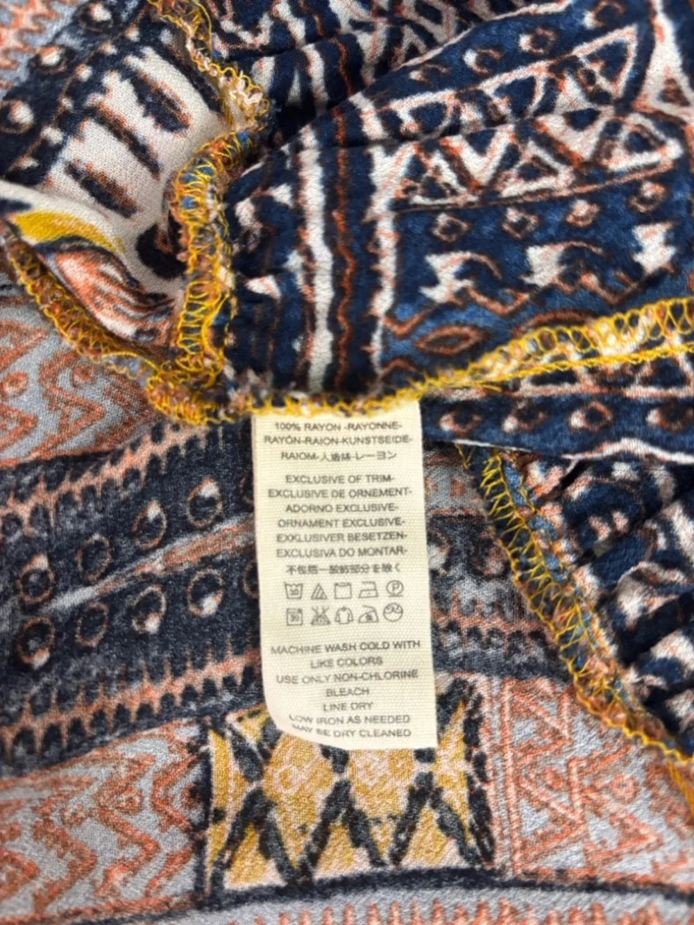 Free People V-Neck Mini Dress Mustard Yellow Size XS Boho Festival Trapeze - Picture 8 of 12